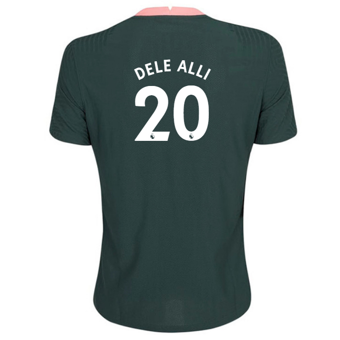 Niño Fútbol Camiseta Dele Alli #20 2ª Equipación Verde Oscuro 2020/21 La Camisa Chile