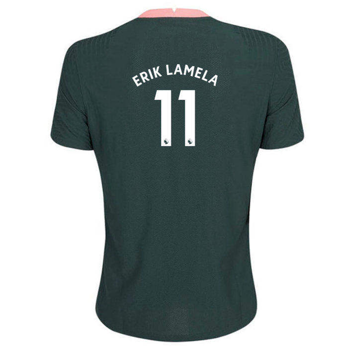 Niño Fútbol Camiseta Erik Lamela #11 2ª Equipación Verde Oscuro 2020/21 La Camisa Chile