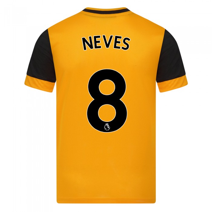 Niño Fútbol Camiseta Ruben Neves #8 1ª Equipación Naranja 2020/21 La Camisa Chile
