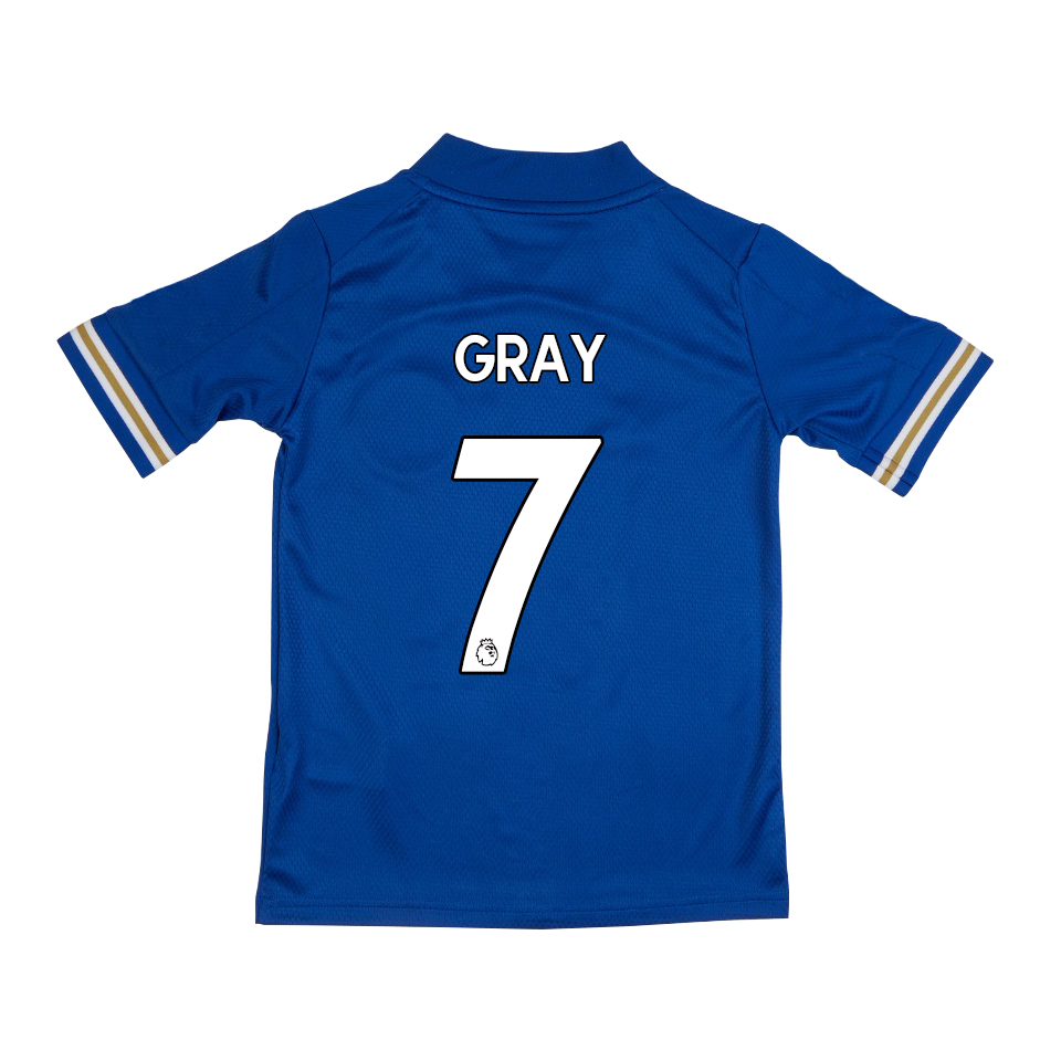 Niño Fútbol Camiseta Demarai Gray #7 1ª Equipación Azul 2020/21 La Camisa Chile