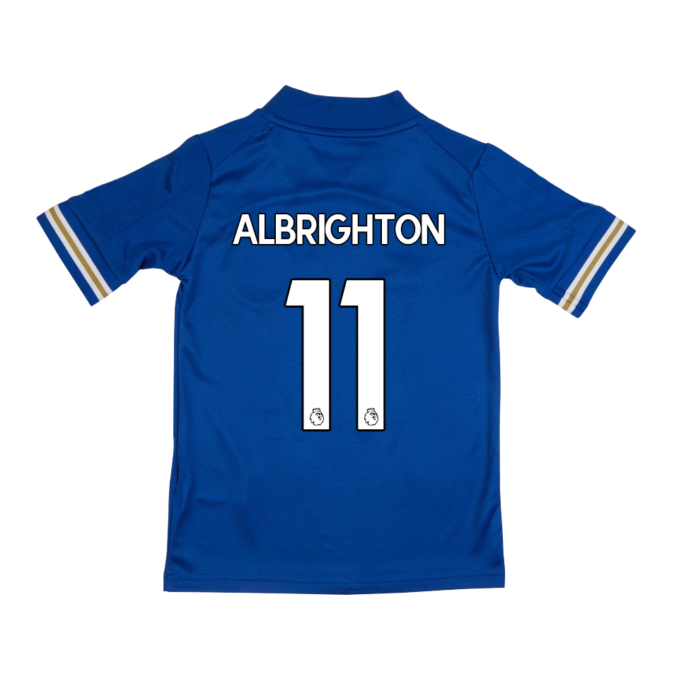 Niño Fútbol Camiseta Marc Albrighton #11 1ª Equipación Azul 2020/21 La Camisa Chile