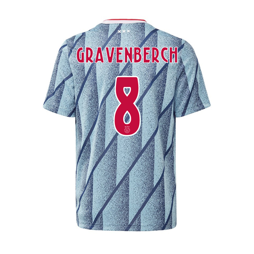 Niño Fútbol Camiseta Ryan Gravenberch #8 2ª Equipación Azul 2020/21 La Camisa Chile