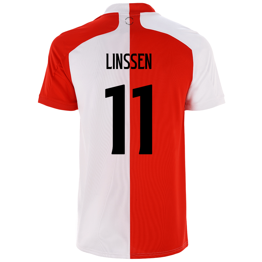 Niño Fútbol Camiseta Bryan Linssen #11 1ª Equipación Roja Blanco 2020/21 La Camisa Chile