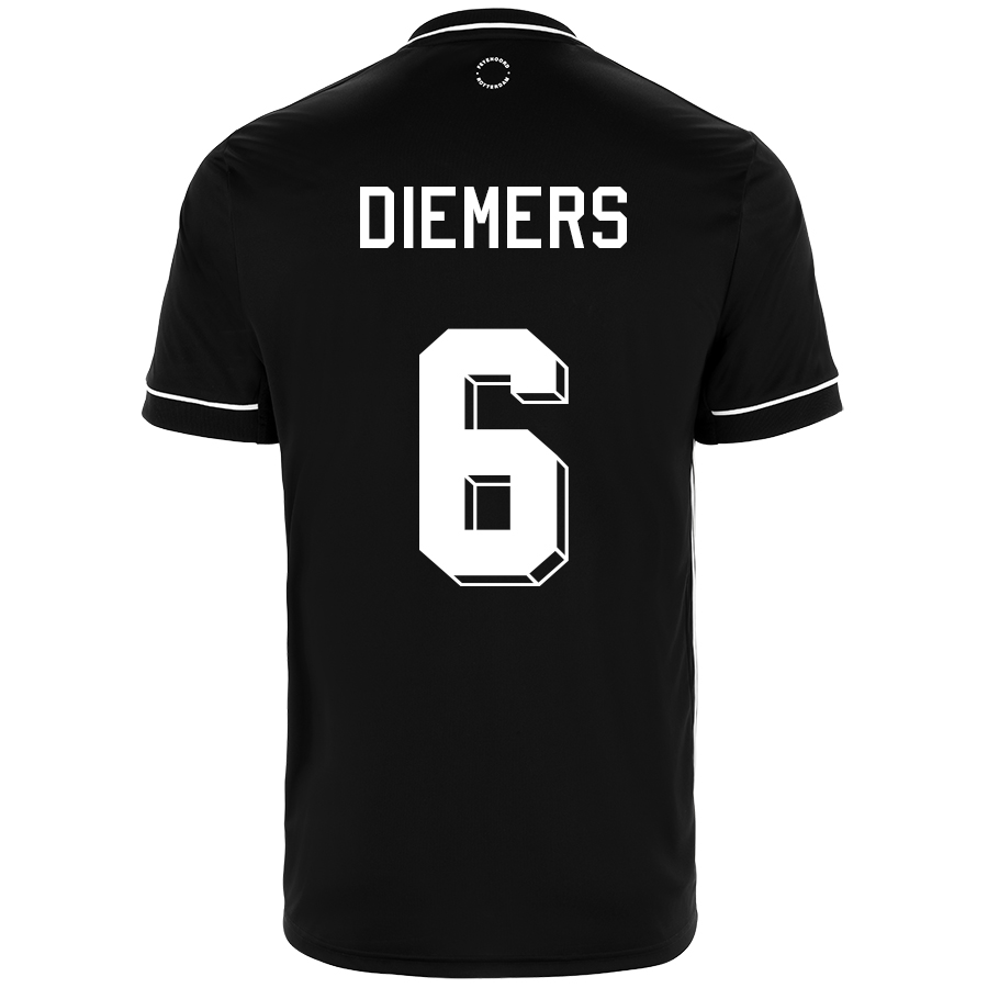 Niño Fútbol Camiseta Mark Diemers #6 2ª Equipación Negra 2020/21 La Camisa Chile