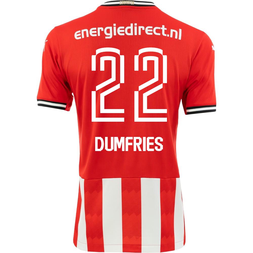 Niño Fútbol Camiseta Denzel Dumfries #22 1ª Equipación Roja 2020/21 La Camisa Chile