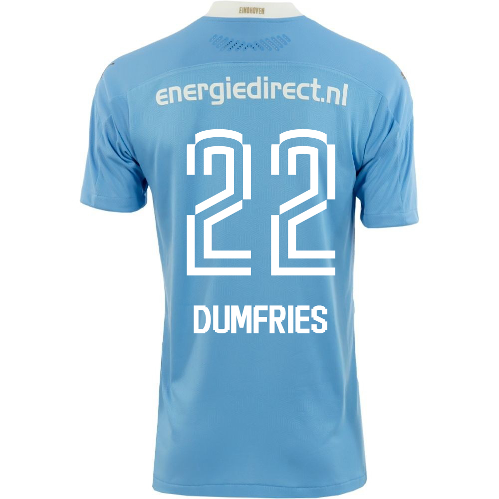 Niño Fútbol Camiseta Denzel Dumfries #22 2ª Equipación Azul 2020/21 La Camisa Chile