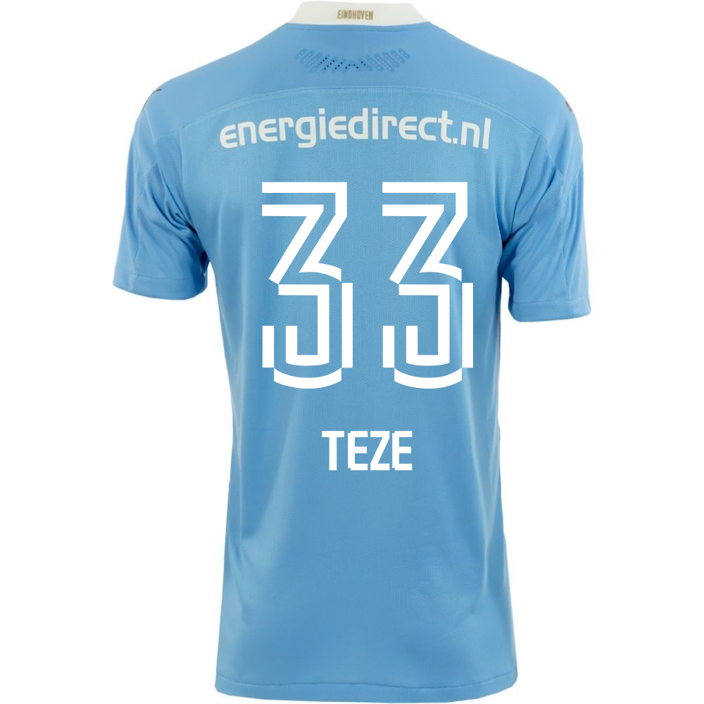 Niño Fútbol Camiseta Jordan Teze #33 2ª Equipación Azul 2020/21 La Camisa Chile