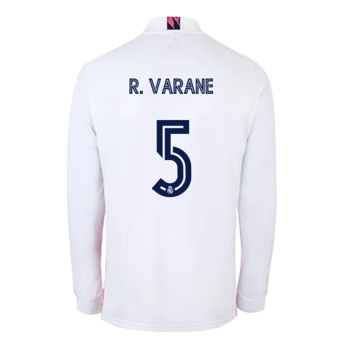 Niño Fútbol Camiseta Raphael Varane #5 1ª Equipación Blanco 2020/21 La Camisa Chile