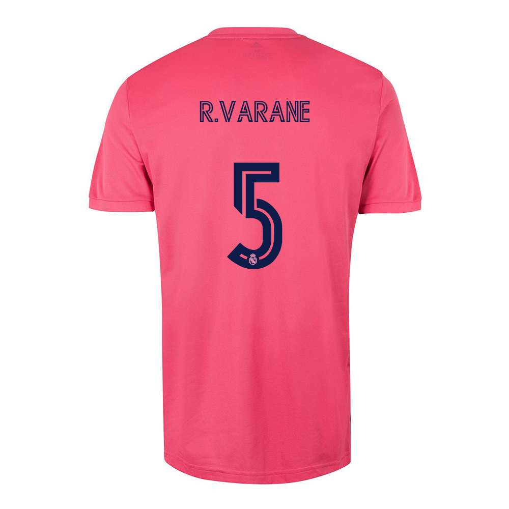 Niño Fútbol Camiseta Raphael Varane #5 2ª Equipación Rosado 2020/21 La Camisa Chile