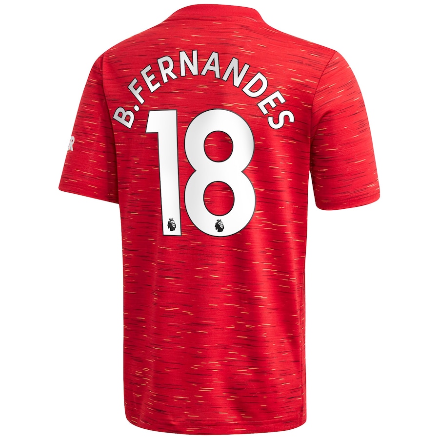 Niño Fútbol Camiseta Bruno Fernandes #18 1ª Equipación Roja 2020/21 La Camisa Chile