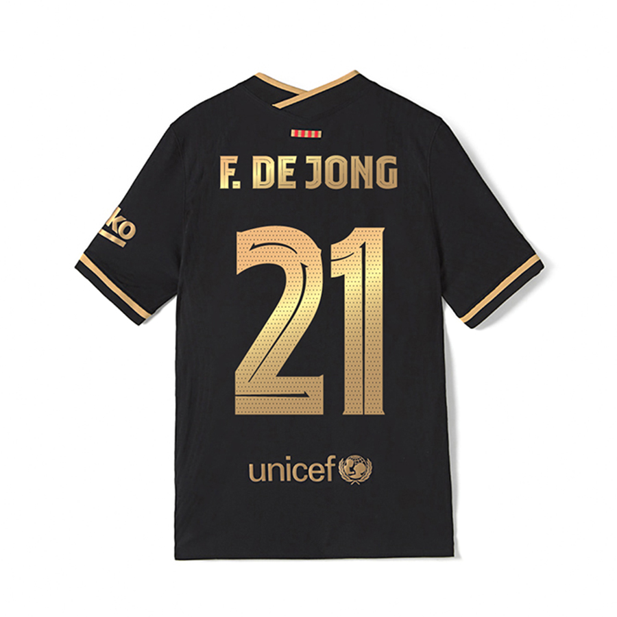 Niño Fútbol Camiseta Frenkie de Jong #21 2ª Equipación Negra 2020/21 La Camisa Chile