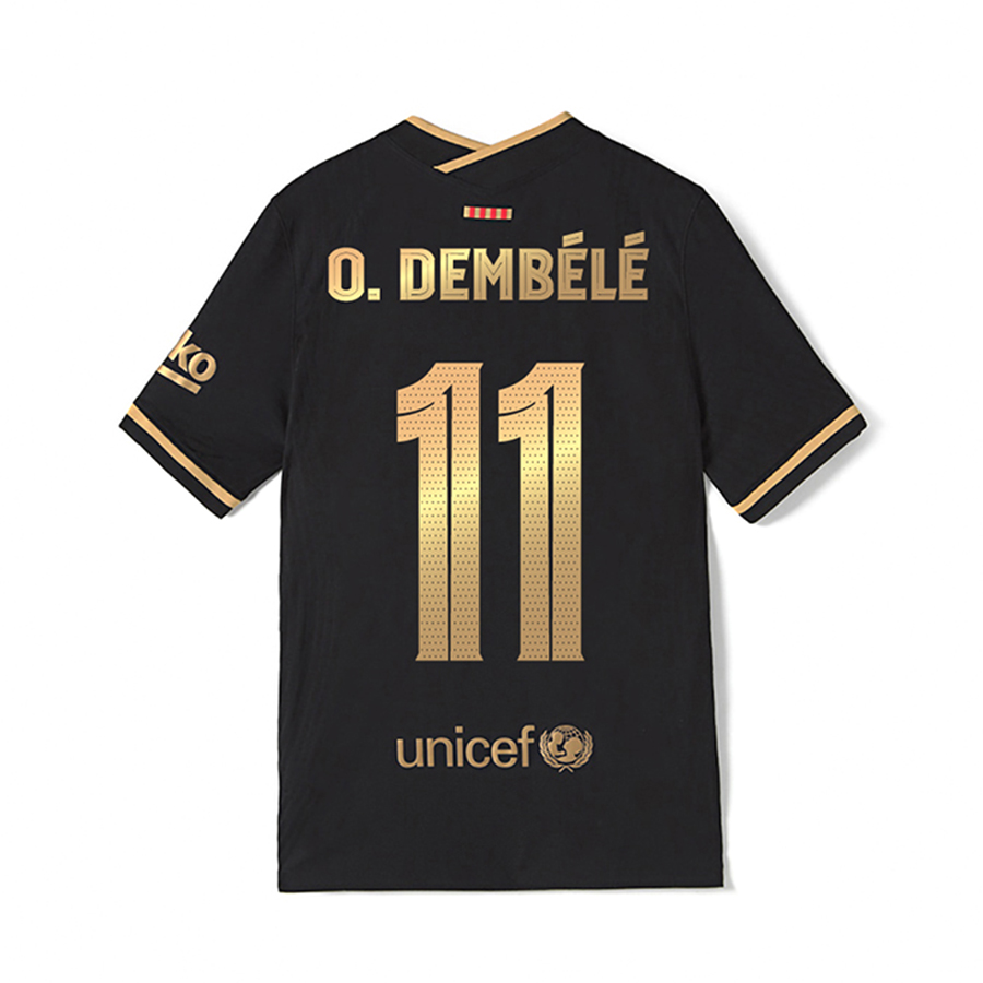Niño Fútbol Camiseta Ousmane Dembele #11 2ª Equipación Negra 2020/21 La Camisa Chile