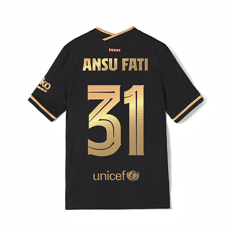 Niño Fútbol Camiseta Ansu Fati #31 2ª Equipación Negra 2020/21 La Camisa Chile