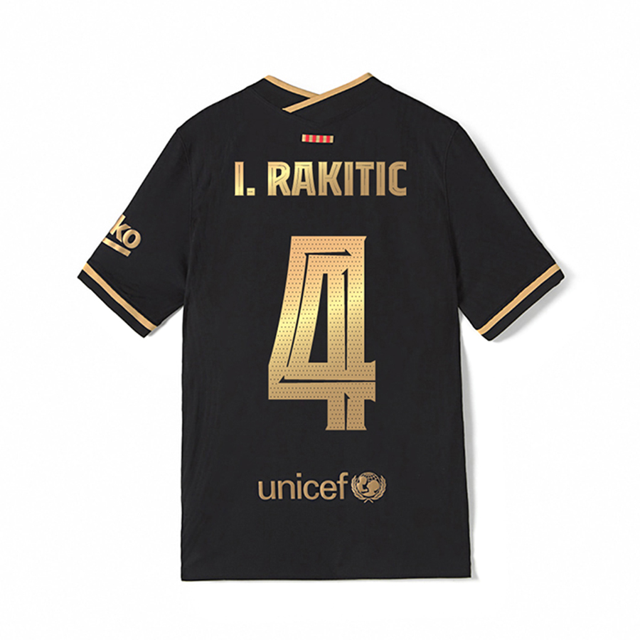 Niño Fútbol Camiseta Ivan Rakitic #4 2ª Equipación Negra 2020/21 La Camisa Chile
