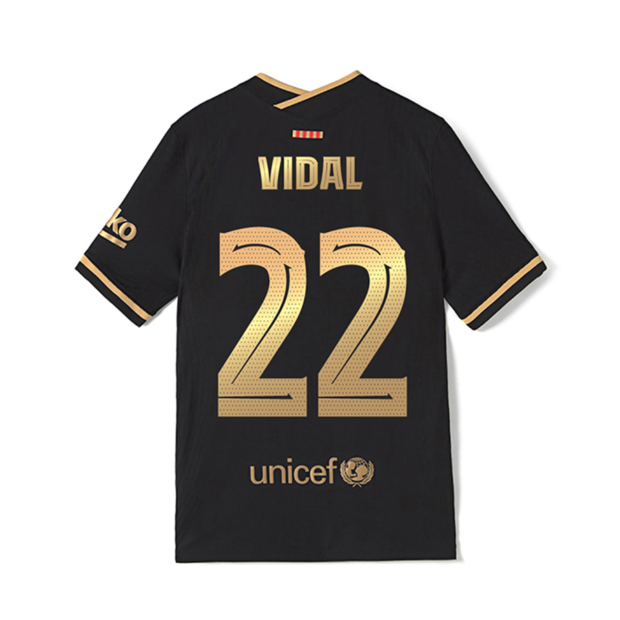 Niño Fútbol Camiseta Arturo Vidal #22 2ª Equipación Negra 2020/21 La Camisa Chile