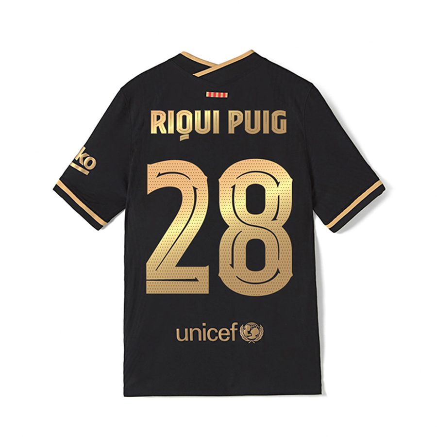 Niño Fútbol Camiseta Riqui Puig #28 2ª Equipación Negra 2020/21 La Camisa Chile