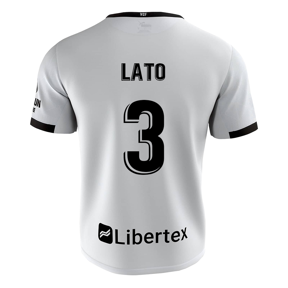 Niño Fútbol Camiseta Toni Lato #3 1ª Equipación Blanco 2020/21 La Camisa Chile
