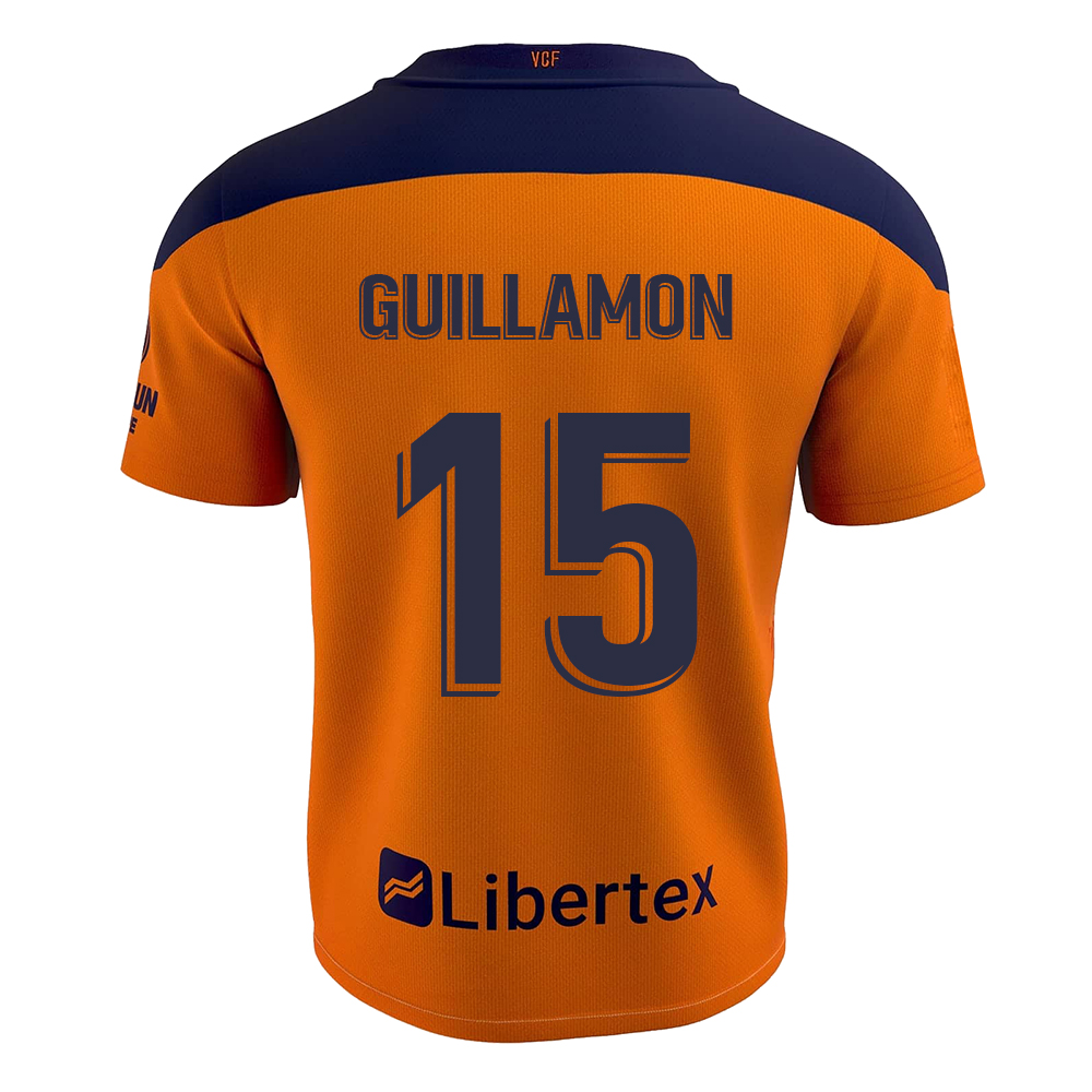 Niño Fútbol Camiseta Hugo Guillamon #15 2ª Equipación Naranja 2020/21 La Camisa Chile