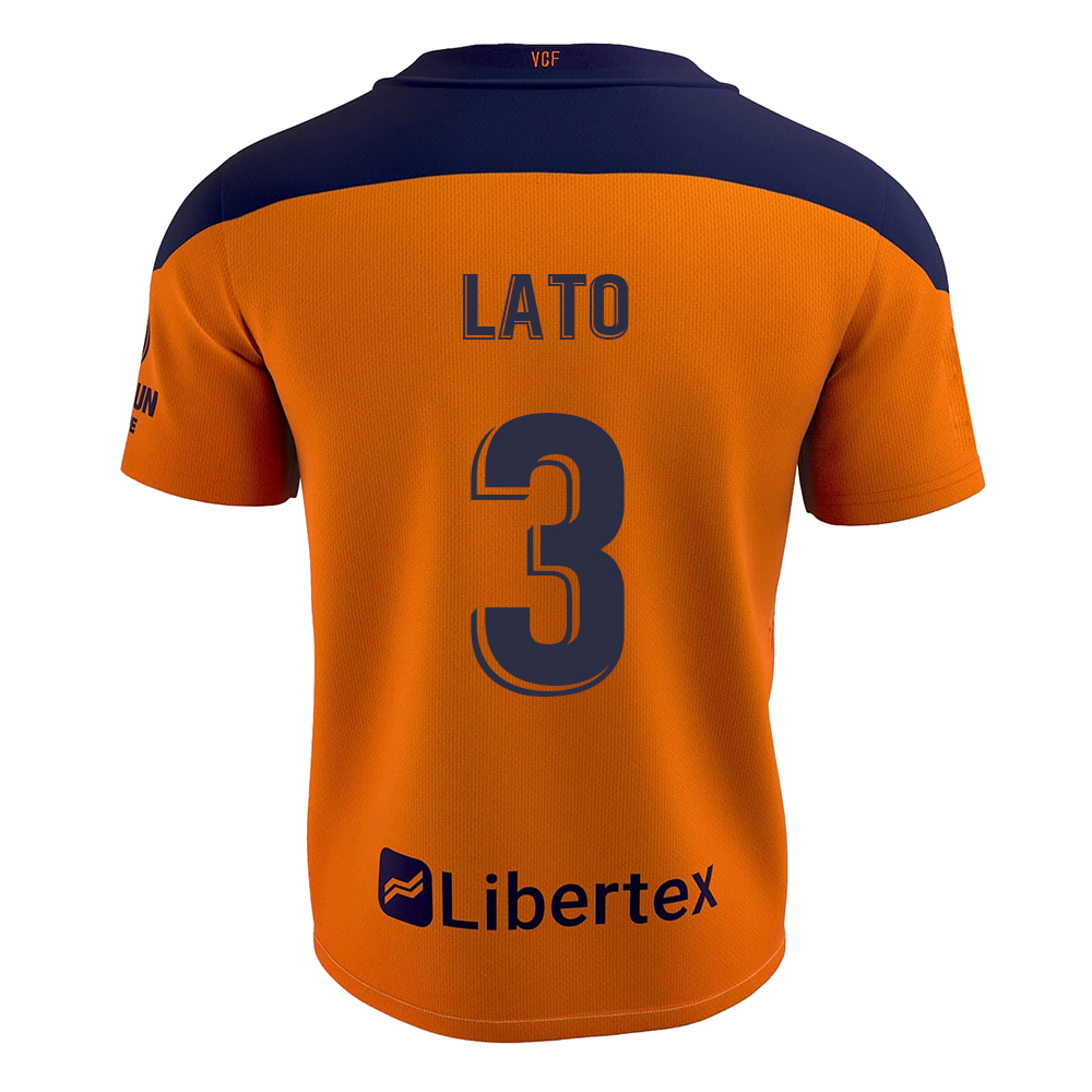 Niño Fútbol Camiseta Toni Lato #3 2ª Equipación Naranja 2020/21 La Camisa Chile