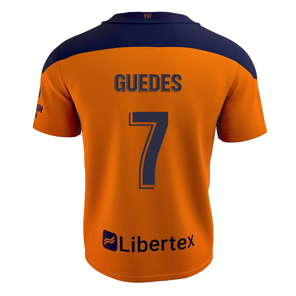 Niño Fútbol Camiseta Goncalo Guedes #7 2ª Equipación Naranja 2020/21 La Camisa Chile