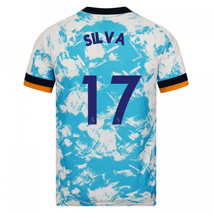 Niño Fútbol Camiseta Fabio Silva #17 2ª Equipación Blanco Azul 2020/21 La Camisa Chile