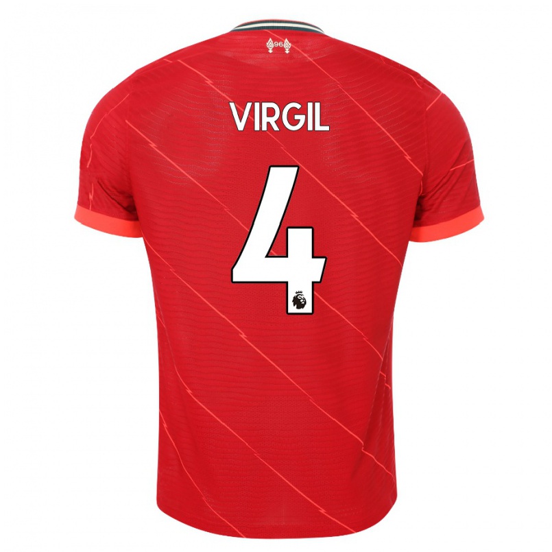 Hombre Fútbol Camiseta Virgil Van Dijk #4 Rojo 1ª Equipación 2021/22 La Camisa Chile