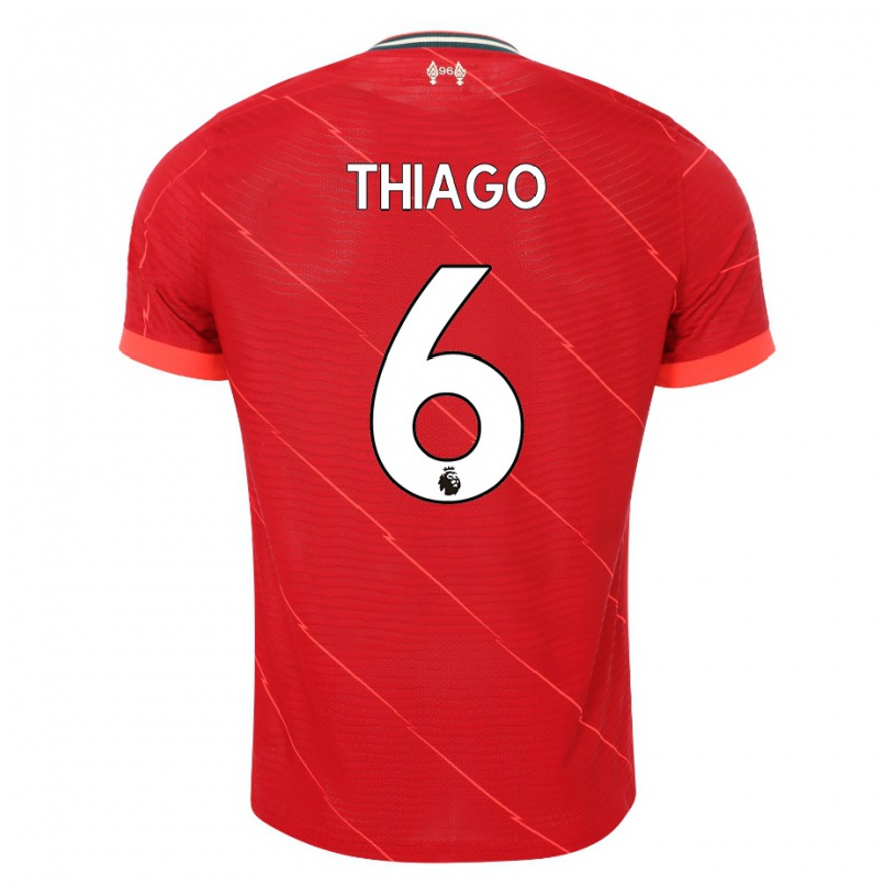 Hombre Fútbol Camiseta Thiago #6 Rojo 1ª Equipación 2021/22 La Camisa Chile