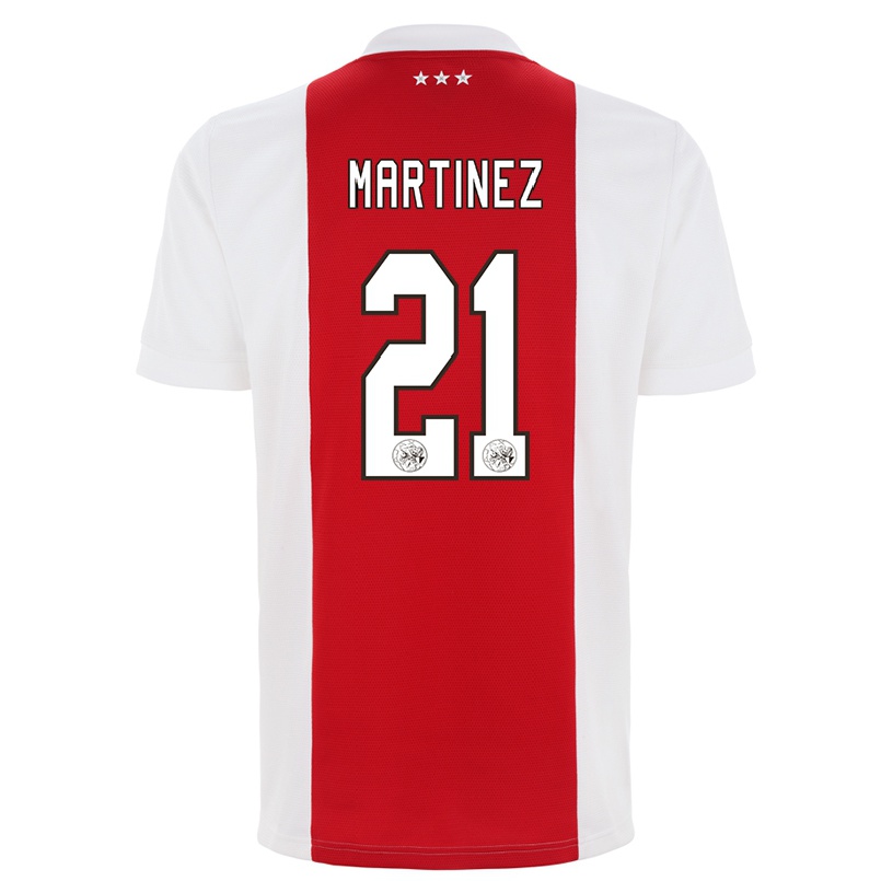 Hombre Fútbol Camiseta Lisandro Martinez #21 Rojo Blanco 1ª Equipación 2021/22 La Camisa Chile