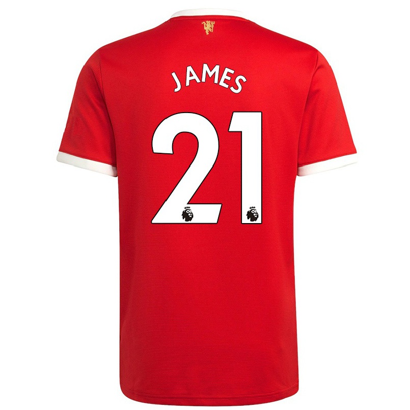 Hombre Fútbol Camiseta Daniel James #21 Rojo 1ª Equipación 2021/22 La Camisa Chile
