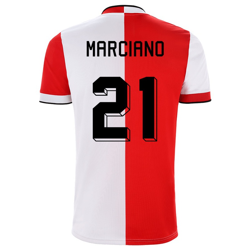 Hombre Fútbol Camiseta Ofir Marciano #21 Rojo Blanco 1ª Equipación 2021/22 La Camisa Chile