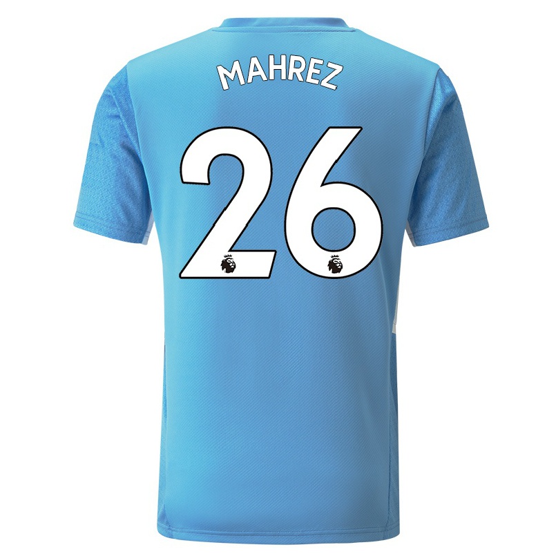 Hombre Fútbol Camiseta Riyad Mahrez #26 Azul 1ª Equipación 2021/22 La Camisa Chile