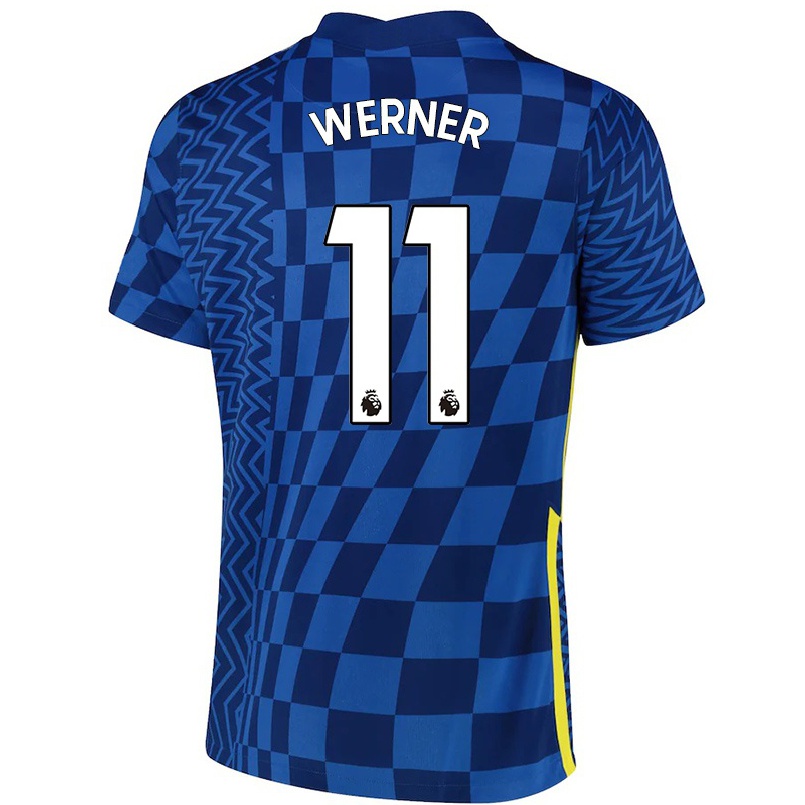 Hombre Fútbol Camiseta Timo Werner #11 Azul Oscuro 1ª Equipación 2021/22 La Camisa Chile