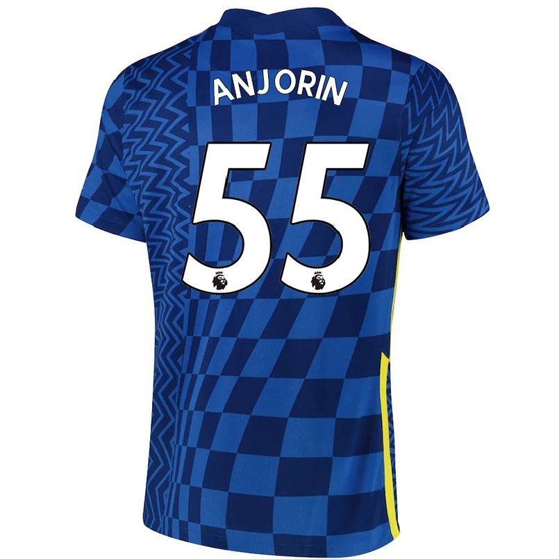 Hombre Fútbol Camiseta Tino Anjorin #55 Azul Oscuro 1ª Equipación 2021/22 La Camisa Chile