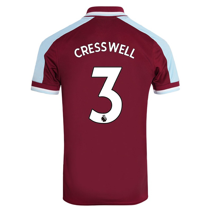 Hombre Fútbol Camiseta Aaron Cresswell #3 Granate 1ª Equipación 2021/22 La Camisa Chile