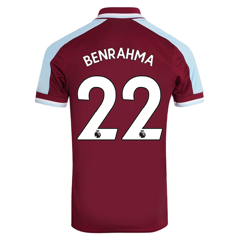 Hombre Fútbol Camiseta Said Benrahma #22 Granate 1ª Equipación 2021/22 La Camisa Chile