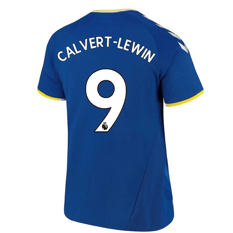 Hombre Fútbol Camiseta Dominic Calvert-lewin #9 Azul Real 1ª Equipación 2021/22 La Camisa Chile