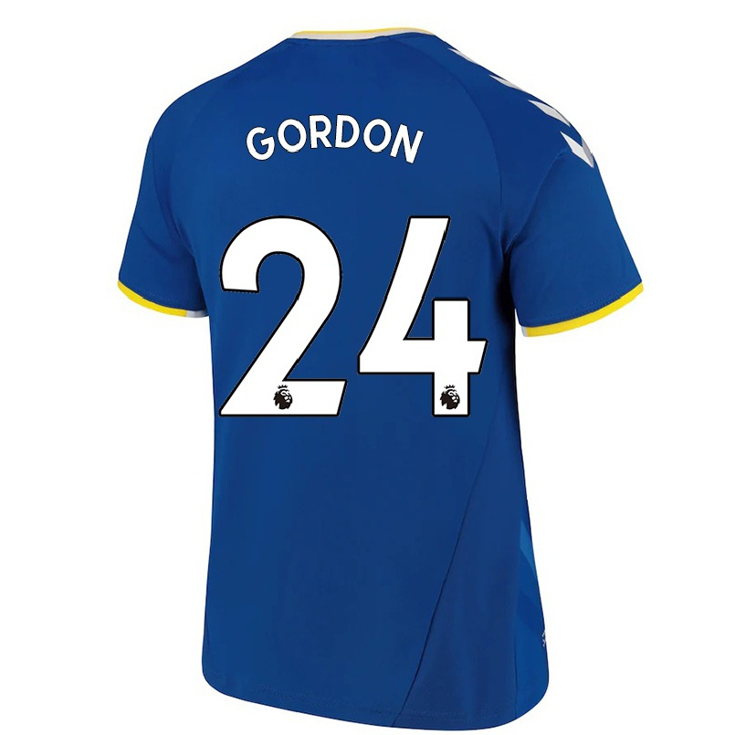 Hombre Fútbol Camiseta Anthony Gordon #24 Azul Real 1ª Equipación 2021/22 La Camisa Chile
