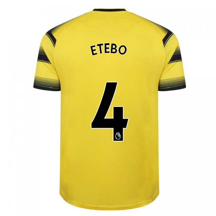 Hombre Fútbol Camiseta Peter Etebo #4 Amarillo Negro 1ª Equipación 2021/22 La Camisa Chile