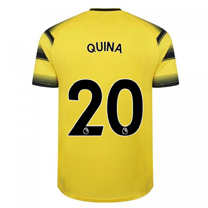 Hombre Fútbol Camiseta Domingos Quina #20 Amarillo Negro 1ª Equipación 2021/22 La Camisa Chile