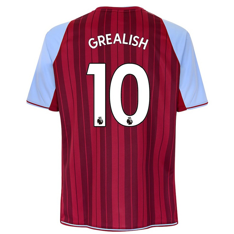 Hombre Fútbol Camiseta Jack Grealish #10 Granate 1ª Equipación 2021/22 La Camisa Chile
