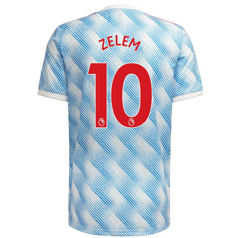 Hombre Fútbol Camiseta Katie Zelem #10 Azul Blanco 2ª Equipación 2021/22 La Camisa Chile