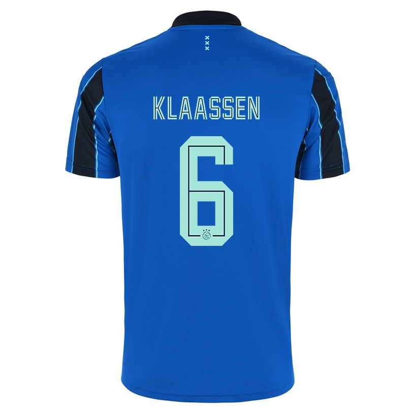 Hombre Fútbol Camiseta Davy Klaassen #6 Azul Negro 2ª Equipación 2021/22 La Camisa Chile