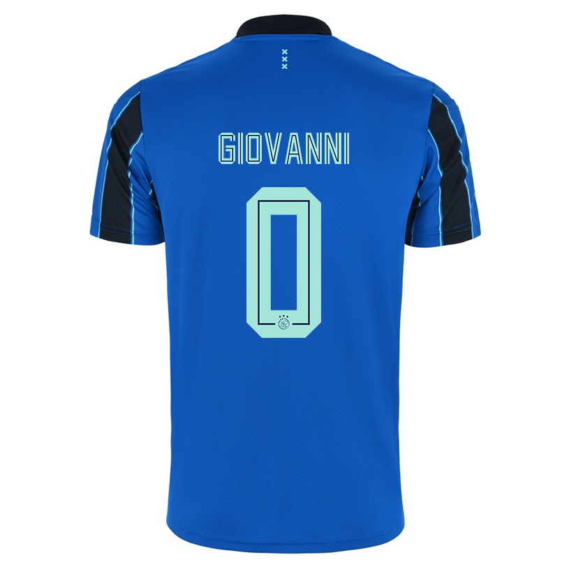 Hombre Fútbol Camiseta Giovanni #0 Azul Negro 2ª Equipación 2021/22 La Camisa Chile