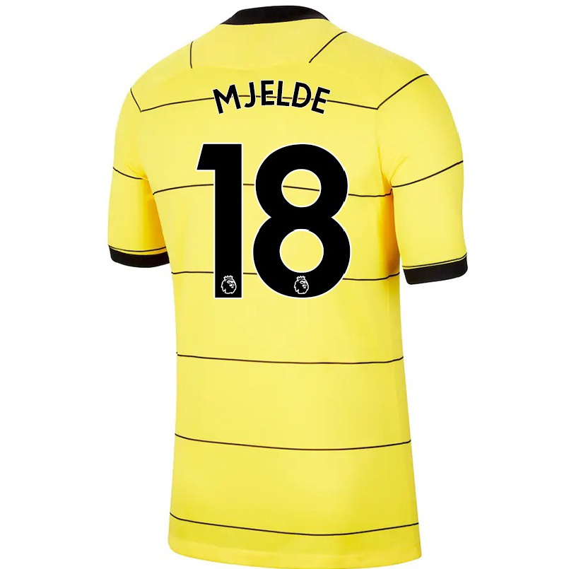 Hombre Fútbol Camiseta Maren Mjelde #18 Amarillo 2ª Equipación 2021/22 La Camisa Chile