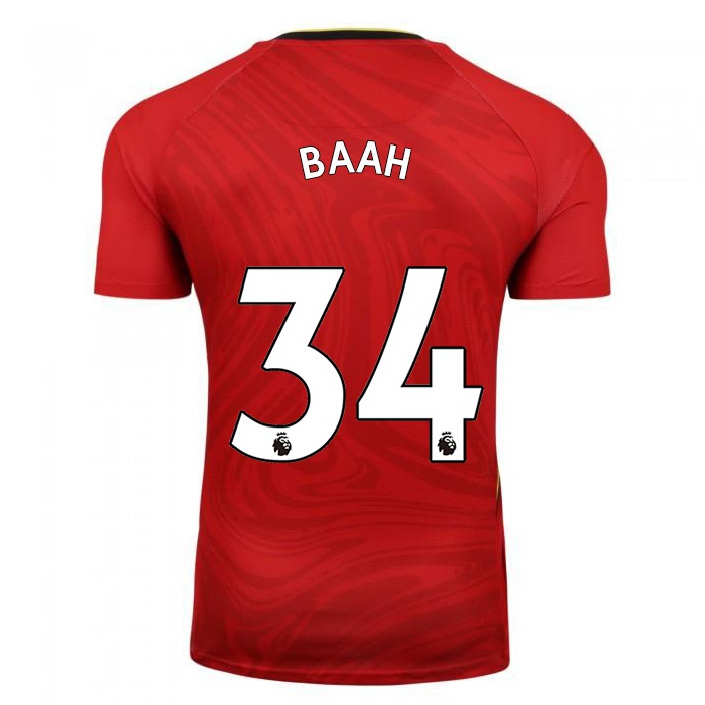 Hombre Fútbol Camiseta Kwadwo Baah #34 Rojo 2ª Equipación 2021/22 La Camisa Chile