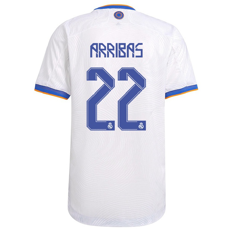 Hombre Fútbol Camiseta Sergio Arribas #22 Blanco 1ª Equipación 2021/22 La Camisa Chile