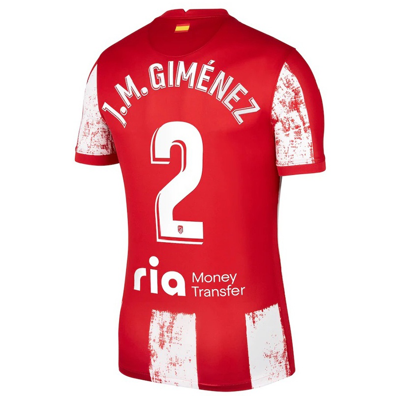 Hombre Fútbol Camiseta Jose Maria Gimenez #2 Rojo Blanco 1ª Equipación 2021/22 La Camisa Chile