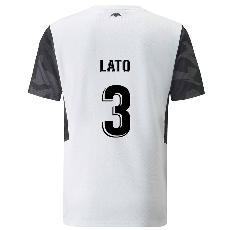 Hombre Fútbol Camiseta Toni Lato #3 Blanco 1ª Equipación 2021/22 La Camisa Chile