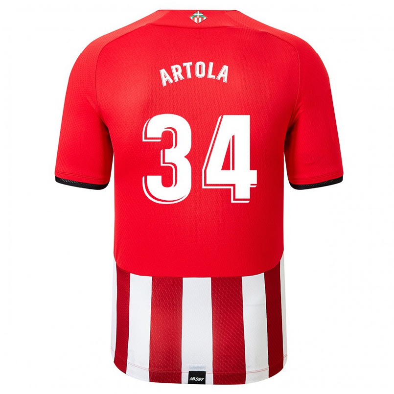 Hombre Fútbol Camiseta Juan Artola #34 Rojo Blanco 1ª Equipación 2021/22 La Camisa Chile
