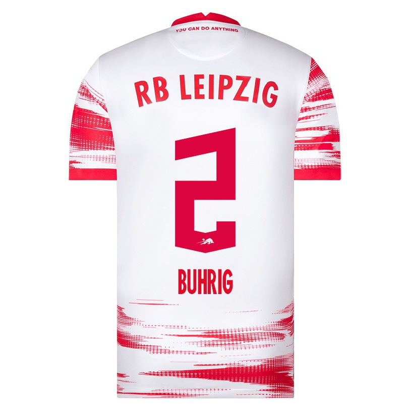 Hombre Fútbol Camiseta Ey Buhrig #2 Rojo Blanco 1ª Equipación 2021/22 La Camisa Chile